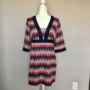 Banana Republic Sz 8 Black Pink Stripe Color Block Tunic Career Sun Dress